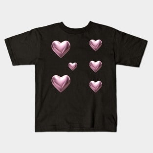 pink chrome heart sticker pack Kids T-Shirt